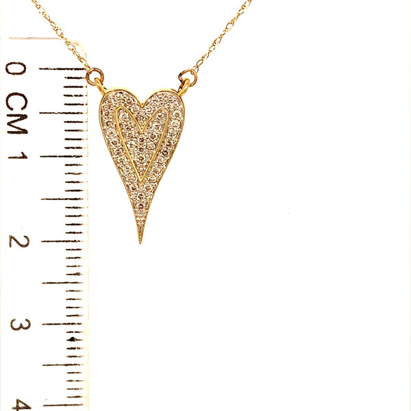(SOFIA) Collar (corazón) con diamantes en oro amarillo 10kt.