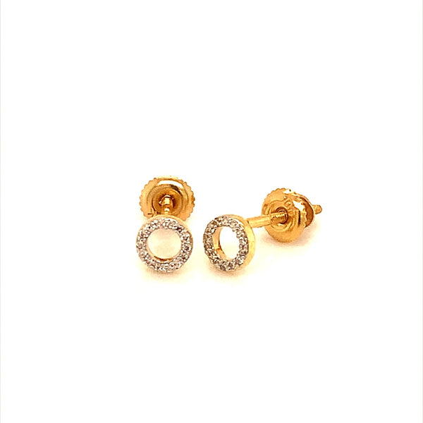 (SOFIA) Aretes (círculo) con diamantes en oro amarillo 10k  ANTES: $149.00
