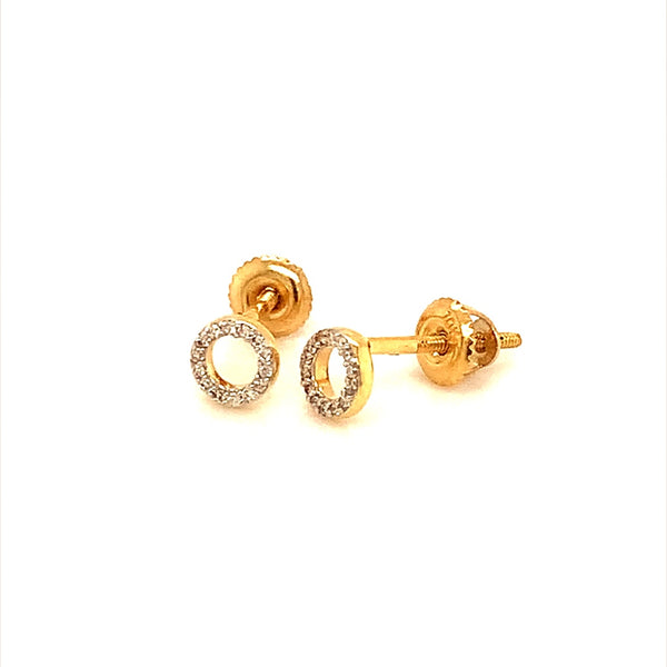 (SOFIA) Aretes (círculo) con diamantes en oro amarillo 10k  ANTES: $149.00