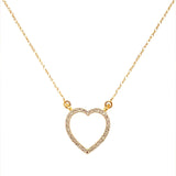 Collar (corazón) con diamantes en oro amarillo 10k