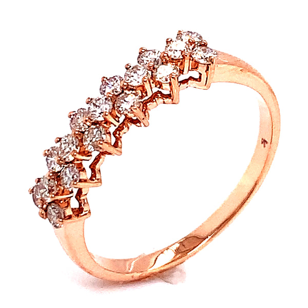 (SOFIA) Anillo con diamantes en oro rosado 10k  ANTES: $599.00
