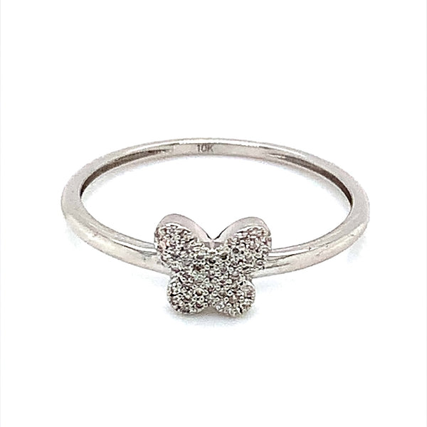 (SOFIA) Anillo (mariposa) con diamantes en oro blanco 10k  ANTES: $219.00