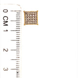 (SOFIA) Aretes (cuadrado) con diamantes en oro amarillo 10kt