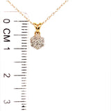 (SOFIA) Collar (flor) con diamantes en oro amarillo 10kt.