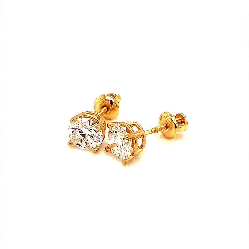 (LD) Aretes con diamantes en oro amarillo 14kt.