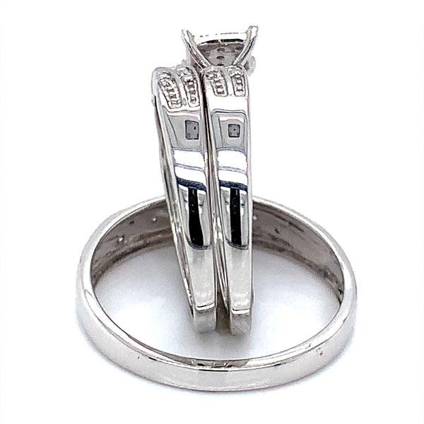 (SOFIA) Trío de anillos con diamantes en oro blanco 10k  ANTES: $899.00