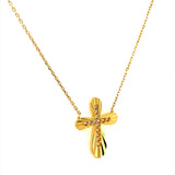 Collar (cruz) en oro amarillo 10kt. 42/45cm