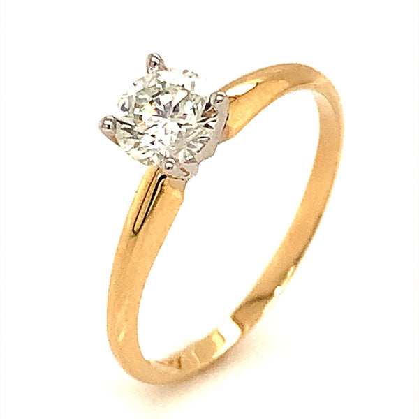 (LD) Anillo de diamante en oro amarillo 14kt.  ANTES: $995.00