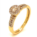 (SOFIA) Set de anillos de diamantes en oro amarillo 10Kt