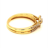 (SOFIA) Set de anillos (corazón) de diamantes en oro amarillo 10Kt.