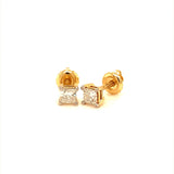 (LD) Aretes con diamante en oro amarillo 14k