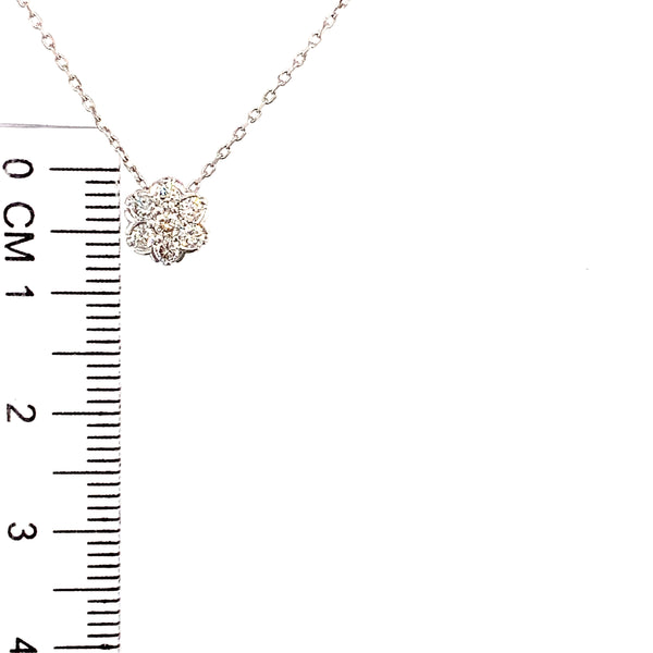(SOFIA) Collar (flor) con diamantes en oro blanco 10kt.  ANTES: $399.00