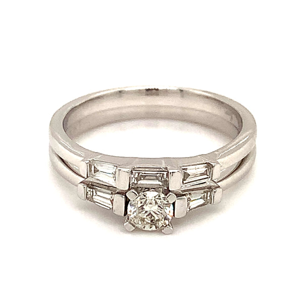 (SOFIA) Set de anillos con diamantes en oro blanco 10Kt.  ANTES: $1,150.00