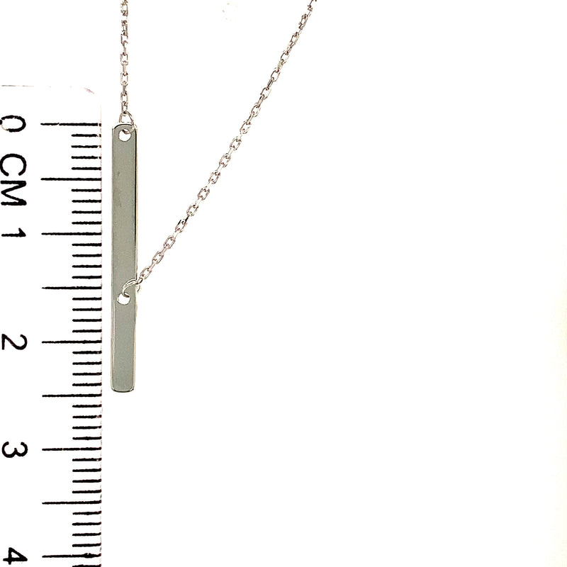 Collar con inicial (I) en oro blanco 10kt. 42-45cm