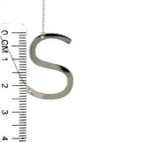 Collar con inicial (S) en oro blanco 10kt. 42-45cm