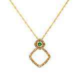 Collar de esmeralda con diamantes en oro amarillo 14k  ANTES: $599.00