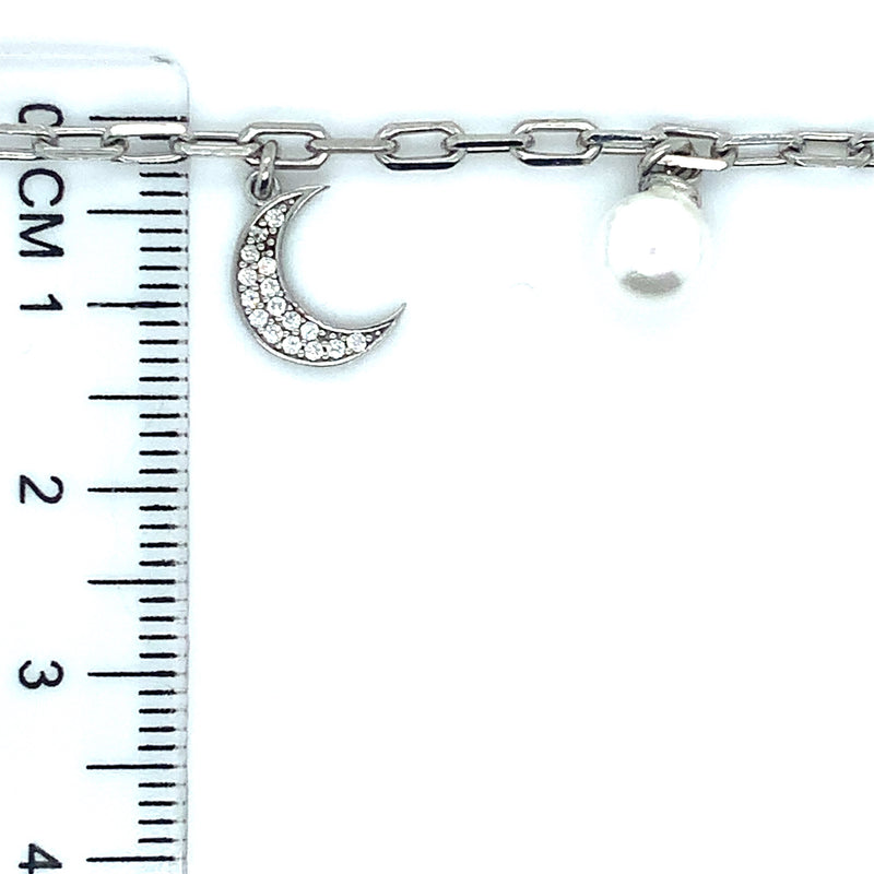 (SWAN) Pulsera de perlas cultivadas en plata 925 17CM-19CM