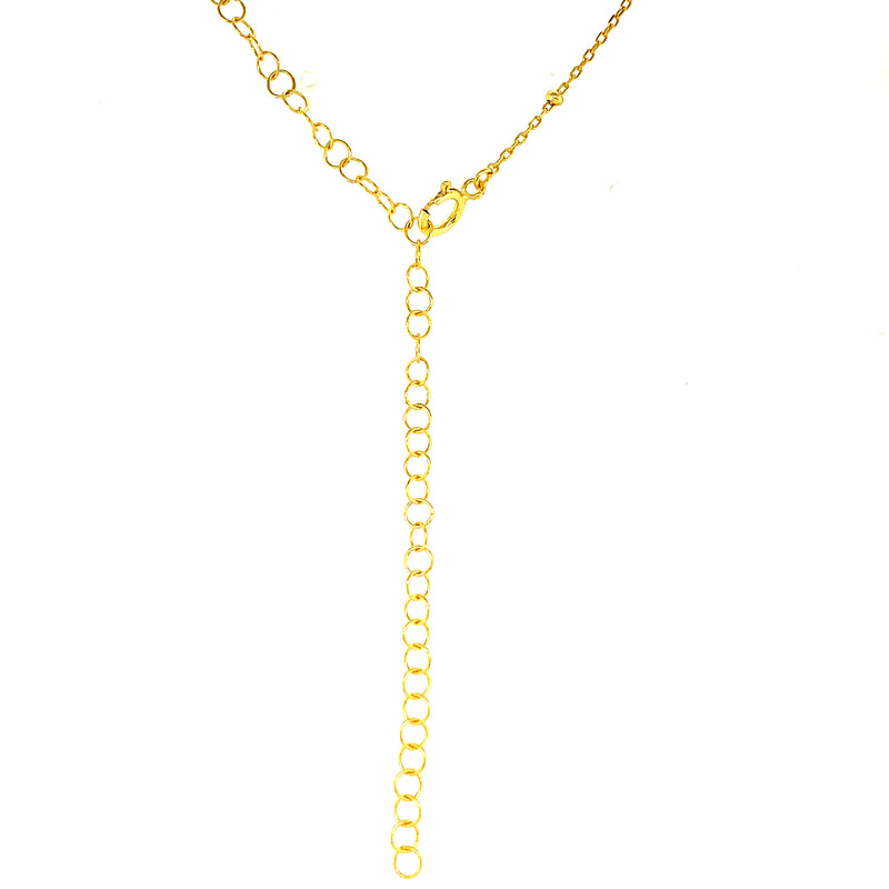 (SWAN) Collar de perlas en plata 925 con Baño Oro Amarillo. 35cm-45cm