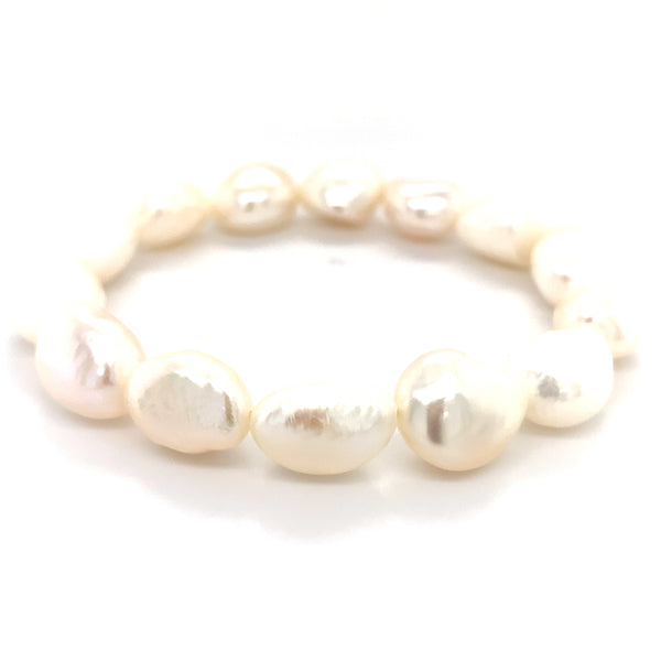 (SWAN) Pulsera de perlas cultivadas en plata 925. 18cm