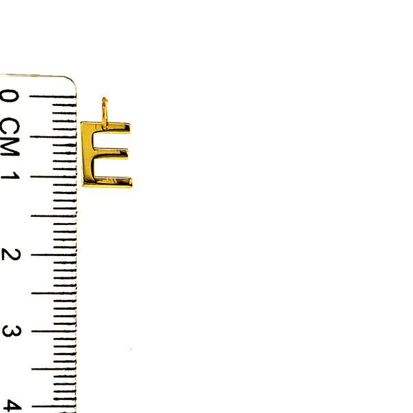 Dije (inicial E) en oro amarillo 10k