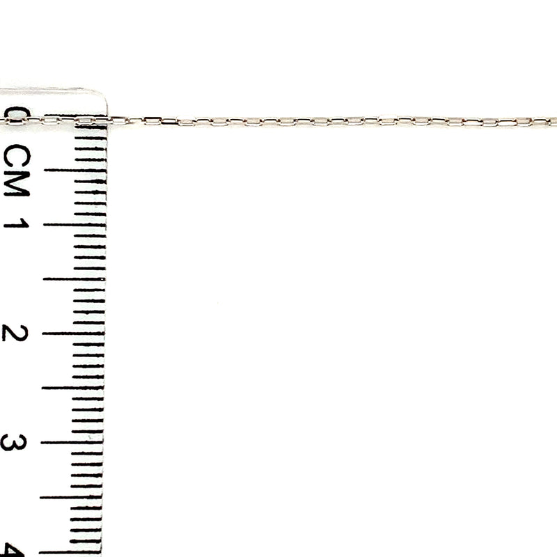 Cadena (mini clip maciza) 50cm en oro blanco 18k