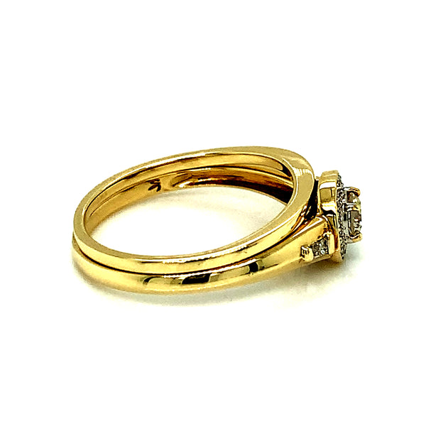 (SOFIA) Set de anillos con diamantes en oro amarillo 10k  ANTES: $799.00