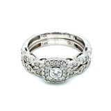 Set de anillos de matrimonio para dama con diamantes 14kt.