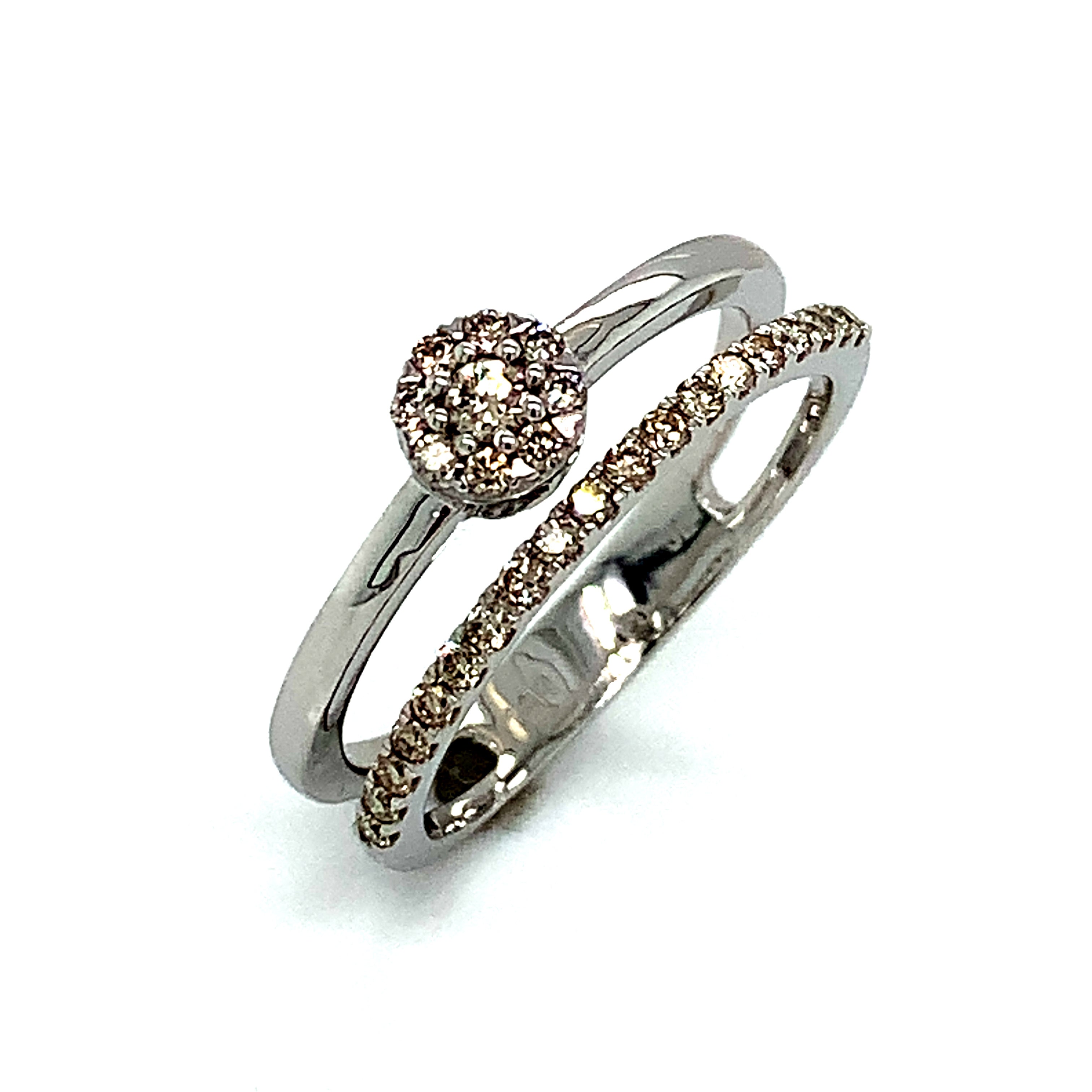 Set de anillos de matrimonio para dama con diamantes 14kt. DGjoyeros