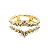 (SOFIA) Bandas con diamantes en oro amarillo 10kt.