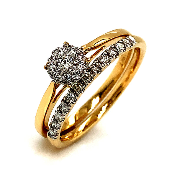 (MIA) Set de anillos con diamantes 18kt.  ANTES: $969.00