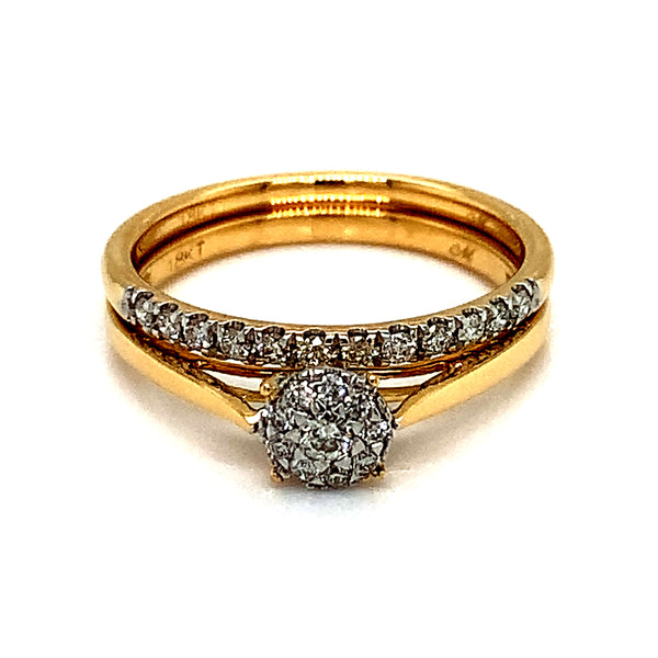 (MIA) Set de anillos con diamantes 18kt.  ANTES: $969.00