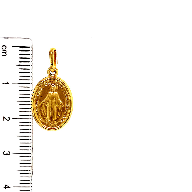 Dije (Medalla Milagrosa) en oro amarillo 18kt.