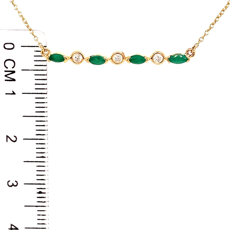 Collar de esmeraldas con diamantes en oro amarillo 14k  ANTES: $799.00