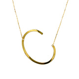 Collar con inicial (C) en oro amarillo 10kt. 40cm