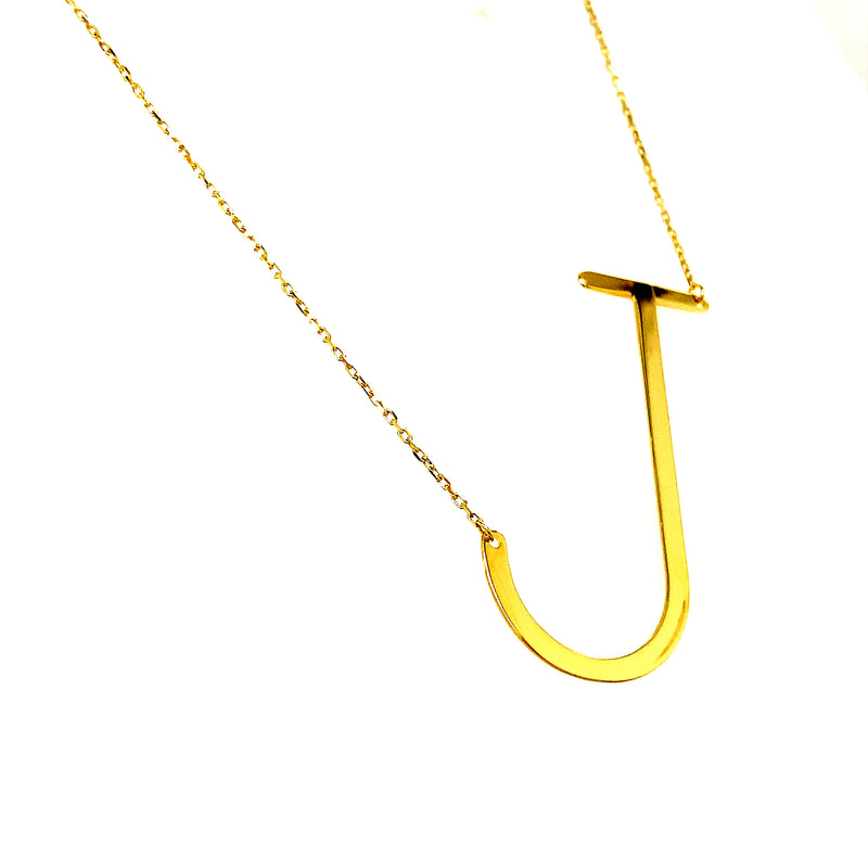 Collar con inicial (J) en oro amarillo 10kt. 45cm