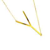 Collar con inicial (Y) en oro amarillo 10kt. 45cm