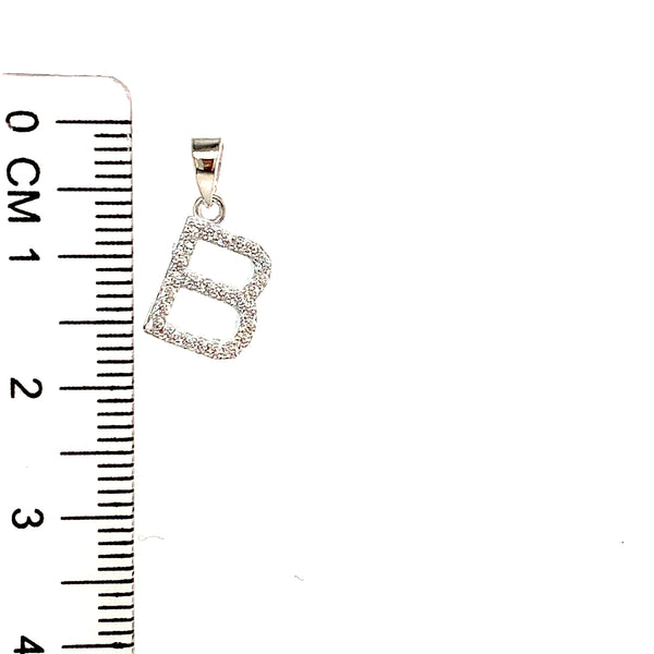 Dije de inicial (B) con circones en plata 925