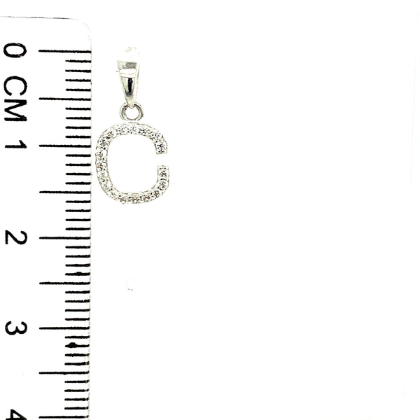 Dije de inicial (C) con circones en plata 925