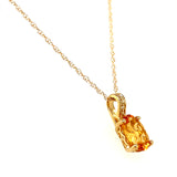 Collar de citrino con diamantes en oro amarillo 14k