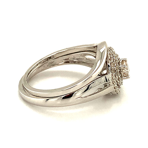 (SOFIA) Set de anillos con diamantes en oro blanco 10k ANTES: $799.00