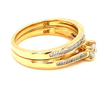 (MIA) Set de anillos con diamantes en oro amarillo 18kt.