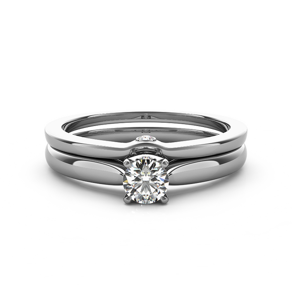 (SOFIA) Set de anillos con diamantes en oro blanco 10k  ANTES: $849.00