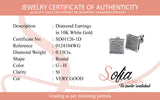 (SOFIA) Aretes con diamantes en oro blanco 10k