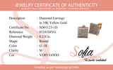 (SOFIA) Aretes con diamantes en oro amarillo 10k