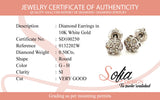(SOFIA) Aretes (flor) con diamantes en oro blanco 10k