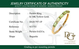Anillo de peridoto en oro amarillo 18kt.