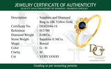 Anillo de zafiro en oro amarillo 14k