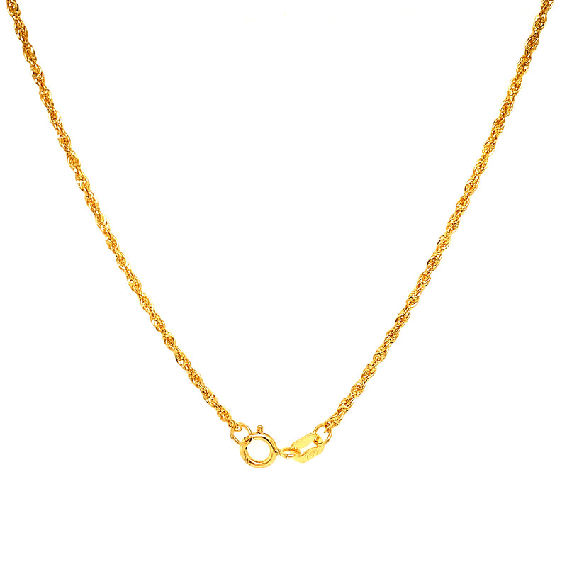 Cadena (hueca Cordón) 50CM en oro amarillo 18k