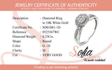 (SOFIA) Anillo con diamantes en oro blanco 10kt.