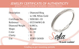 (SOFIA) Banda con diamantes en oro blanco 10KT D-0.08CTS.